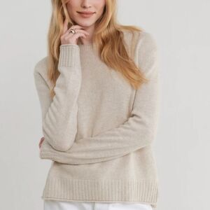 Jenni Kayne Everyday Sweater Oatmeal Wool Cashmere